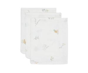 Jollein Lovely Birds - Set di 3 panni da bagno per bambini, 15 x 20 cm, 100% cotone, certificato Oeko-Tex