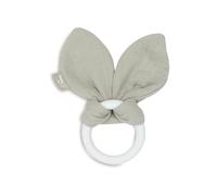 Jollein Massaggiagengive Baby Bunny Ears Olive Green - Baby Greifling - Cotone - Anello in silicone - Certificato Oeko-Tex - aiuto per la dentizione - Giocattolo per bambini