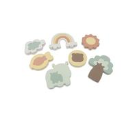 Jollein Puzzle giocattolo per vasca da bagno - Kangaroots - Giocattolo da bagno - Pezzi di schiuma galleggianti per vasca e doccia - Include rete con ventose per riporlo