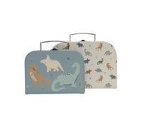 Jollein Roarsome, set da 2 pezzi, 1 valigetta più grande, 1 valigetta più piccola, multicolore, 25x17,5x8,5cm, 20x14,5x8cm, Roarsome