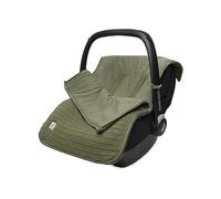 Jollein Sacco nanna Pure Knit Leaf Green - per ovetto, seggiolino auto gruppo 0+ e passeggino - cotone biologico - per cintura a 3 punti e 5 punti - motivo a maglia - verde