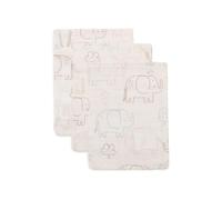 Jollein Salviette da bagno per bambini, Elephant Tales, confezione da 3 pezzi, 15 x 20 cm, mussola, 100% cotone, con certificazione Oeko-Tex