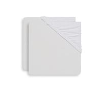 Jollein, set di 2 lenzuola in jersey, 75 x 95 cm, per tappeti parco bianco