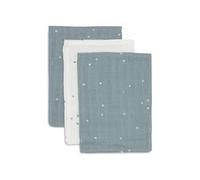 Jollein Set di 3 salviettine per neonati, Twinkling, verde mare, 15 x 20 cm, 100% cotone, con certificazione Oeko-TEX