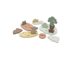 Jollein Set di giocattoli da bagno in schiuma - Kangaroots - 9 pezzi EVA galleggianti - Puzzle per bagno e doccia - Con rete ventose per riporre i giocattoli - Promuove le capacità motorie