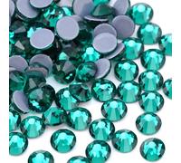 Jollin 2880 pezzi Hotfix Cristallo Strass Flatback Diamanti in vetro Gemme per artigianato Artigianato Decorazioni Abbigliamento Scarpe 3.2mm SS12 Verde pavone