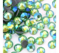 Jollin 2880 pz Hotfix Cristallo Strass Flatback Diamanti in vetro Gemme per artigianato Artigianato Decorazioni Abbigliamento Scarpe 3.2mm SS12 Verde chiaro AB