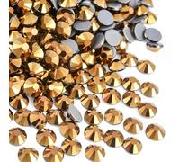 Jollin 2880 strass termoadesivi con retro piatto, in vetro, per artigianato, artigianato, decorazioni, vestiti, scarpe, 3,2 mm, SS12, ematite dorata
