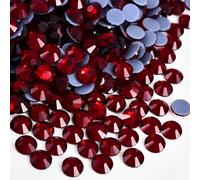 Jollin Strass Termoadesivi 1440 Pezzi - Vetro gemme Strass Hotfix per Tessuti, Vestiti, Artigianato e Decorazioni, 3.2mm (SS12, Colore Dark Siam)