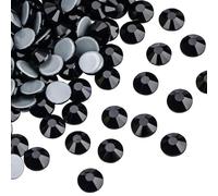 Jollin Strass Termoadesivi 1440 Pezzi - Vetro gemme Strass Hotfix per Tessuti, Vestiti, Artigianato e Decorazioni, 4.0mm (SS16, Colore Jet)
