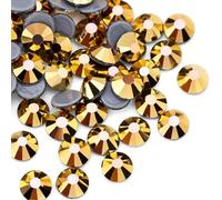 Jollin Strass Termoadesivi 288 Pezzi - Vetro gemme Strass Hotfix per Tessuti, Vestiti, Artigianato e Decorazioni, 6.4mm (SS30, Colore Gold Hematite)