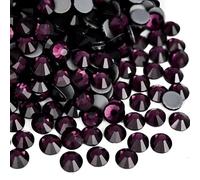 Jollin, Strass termoadesivi con retro piatto, in vetro, adatti come diamanti e gemme (20 SS, 576 pezzi, ametista)