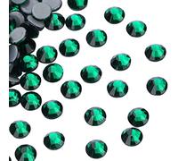 Jollin, Strass termoadesivi con retro piatto, in vetro, adatti come diamanti e gemme (20 SS, 576 pezzi, verde scuro)