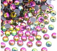 Jollin, Strass termoadesivi con retro piatto, in vetro, adatti come diamanti e gemme, 6,4 mm, (30 SS, 288 pezzi, fuoco)