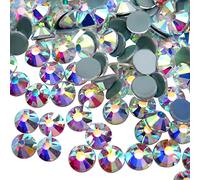 Jollin Strass termoadesivi con retro piatto, rotondi, in vetro, 4,0 mm (SS16, 1440 pezzi, cristallo AB)