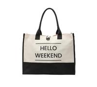 JOLLQUE Borsa in tela di grande capacità personalizzata per le donne - Borsa per il trucco e borsa da spiaggia, regalo di compleanno per te, mamma, sorella, amici, bianco, L