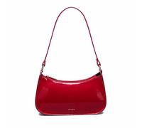 JOLLQUE Piccola borsa a tracolla da donna, in pelle verniciata artificiale, mini borsetta pochette quadrata borsa a tracolla, Rosso, Small