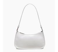 JOLLQUE Piccola borsa a tracolla da donna, in pelle verniciata artificiale, mini borsetta pochette quadrata borsa a tracolla, bianco, Small