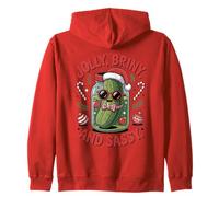 Jolly Briny e Sassy Funny Pickle Christmas Felpa con Cappuccio