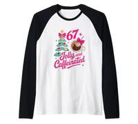 Jolly Caffeinated Coffee Creme Xmas Tree 67 Six Seven Meme Maglia con Maniche Raglan