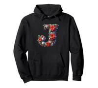 Jolly Christmas Initial J Poinsettia Holly Felpa con Cappuccio