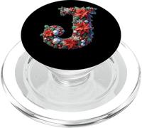Jolly Christmas Initial J Poinsettia Holly PopSockets PopGrip per MagSafe