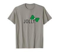 Jolly con Fiocco di Natale Verde Sottile Minimal Divertente Vacanza Maglietta