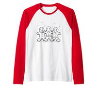 Jolly Gingerbread Trio Sweet Holiday Cheer Maglia con Maniche Raglan
