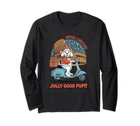 Jolly Good Pup Christmas Scooter Dog Roma Maglia a Manica