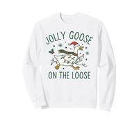 Jolly Goose On The Loose Funny Christmas Holiday Goose Felpa