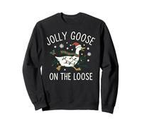 Jolly Goose On The Loose Funny Christmas Holiday Goose Felpa