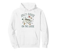 Jolly Goose On The Loose Funny Christmas Holiday Goose Felpa con Cappuccio
