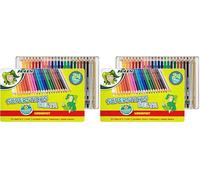 JOLLY Matite colorate Superstick DELTA, matite colorate triangolari, resistenti ai bambini e infrangibili, non tossiche, 24 pezzi in astuccio di metallo (Confezione da 2)