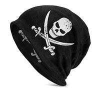 Jolly Roger Bandiera Pirata Nera con Teschio e Ossa Berretti in Maglia Sottile Cappelli da Donna da Uomo Berretti di Copertura Lavorati a Maglia