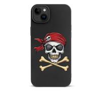 Jolly Roger - Custodia protettiva per iPhone 15/Plus/Pro/Pro Max, antiurto, motivo: teschio