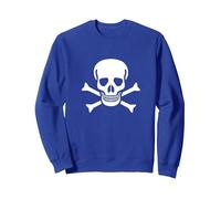 Jolly Roger Pirata Bandiera Teschio e Ossa Felpa, Unisex per Adulti, Blu Reale, S