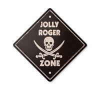 Jolly Roger Vintage Crossing Sign Xing Plastica Rustico bandiera pirata nave cannone ba