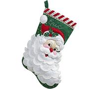 Jolly Saint Nick Stocking Felt Applique Kit-18 Long