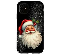 Jolly Santa Claus Face, Holly & Sparkles - Festive Christmas Custodia per iPhone 11