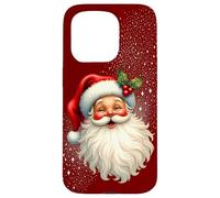 Jolly Santa Claus Face, Holly & Sparkles - Festive Christmas Custodia per iPhone 15 Pro