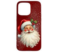 Jolly Santa Claus Face, Holly & Sparkles - Festive Christmas Custodia per iPhone 15 Pro Max