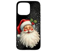 Jolly Santa Claus Face, Holly & Sparkles - Festive Christmas Custodia per iPhone 15 Pro Max