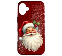 Jolly Santa Claus Face, Holly & Sparkles - Festive Christmas Custodia per iPhone 16 Plus
