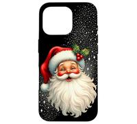 Jolly Santa Claus Face, Holly & Sparkles - Festive Christmas Custodia per iPhone 16 Pro