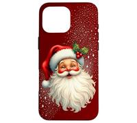 Jolly Santa Claus Face, Holly & Sparkles - Festive Christmas Custodia per iPhone 16 Pro Max
