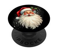 Jolly Santa Claus Face, Holly & Sparkles - Festive Christmas PopSockets PopGrip Adesivo