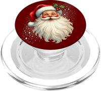 Jolly Santa Claus Face, Holly & Sparkles - Festive Christmas PopSockets PopGrip per MagSafe