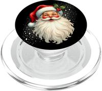 Jolly Santa Claus Face, Holly & Sparkles - Festive Christmas PopSockets PopGrip per MagSafe