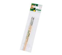 JOLLY Set di 2 pennelli per capelli n. 2 + 4, in sacchetto di plastica, effetto legno, durevoli, ideali per acquerelli, gessetti a cera, effetti acquerelli, scuola, lezioni d'arte, pittura fine