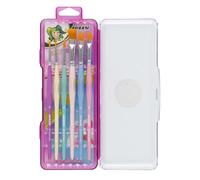 Jolly Set di pennelli triangolari Candy Colours, 6 pennelli da pittura con capelli Toray, colori pastello, impugnatura triangolare ergonomica, per colori opachi, acquerelli, tempera, scuola